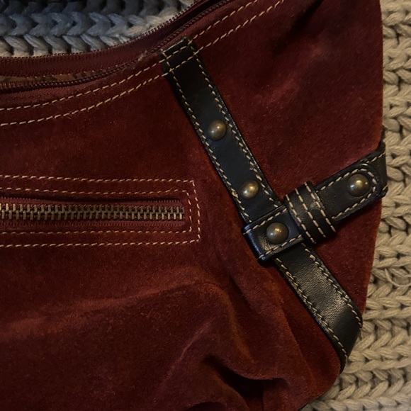 Maxx New York Burgundy and Black Hobo Bag - Picture 4 of 8
